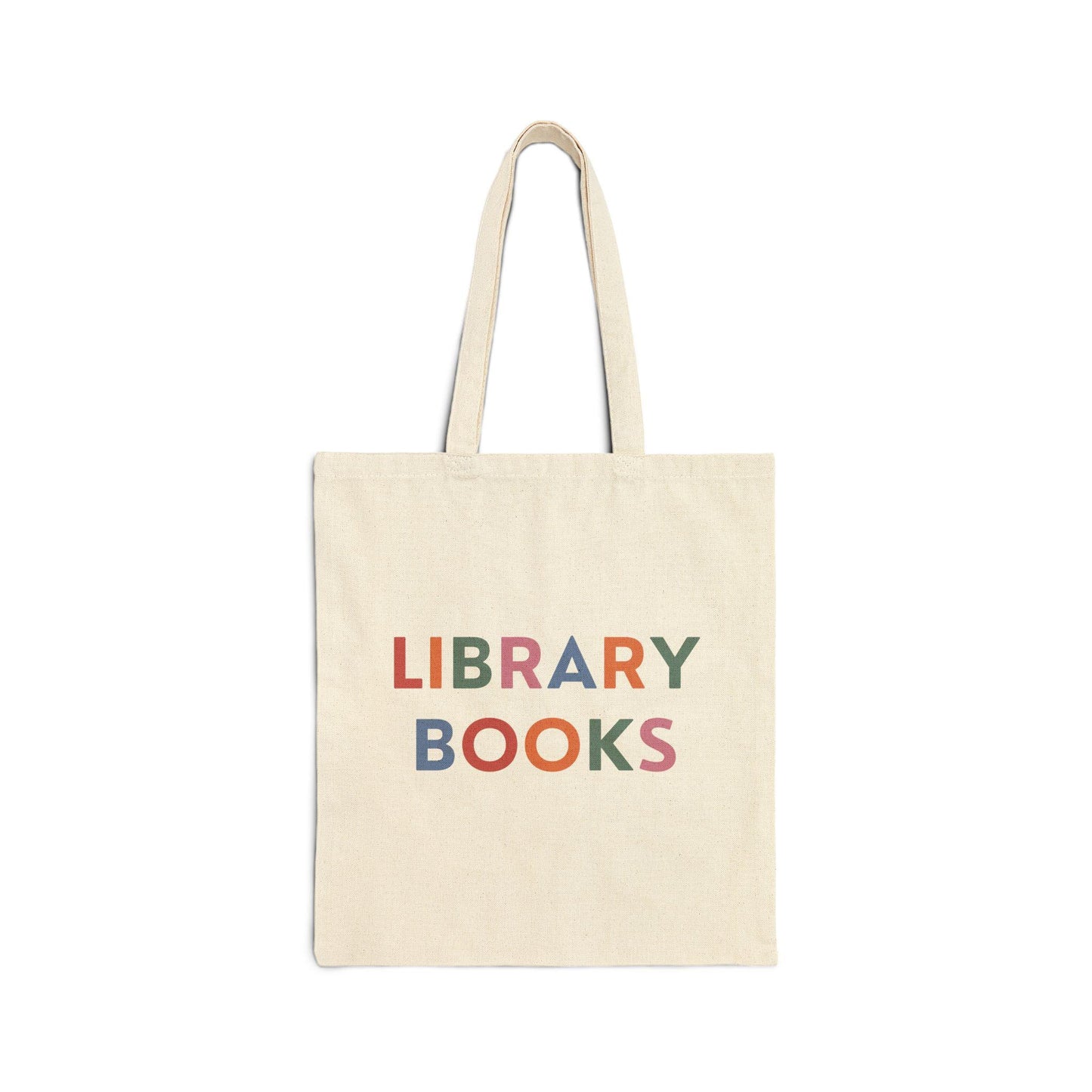Library Book Tote Bag | Colorful Cotton Canvas Bag | Book Lover Gift for Librarians, Kids, Teachers, Students | Literary Book Club Accessory
