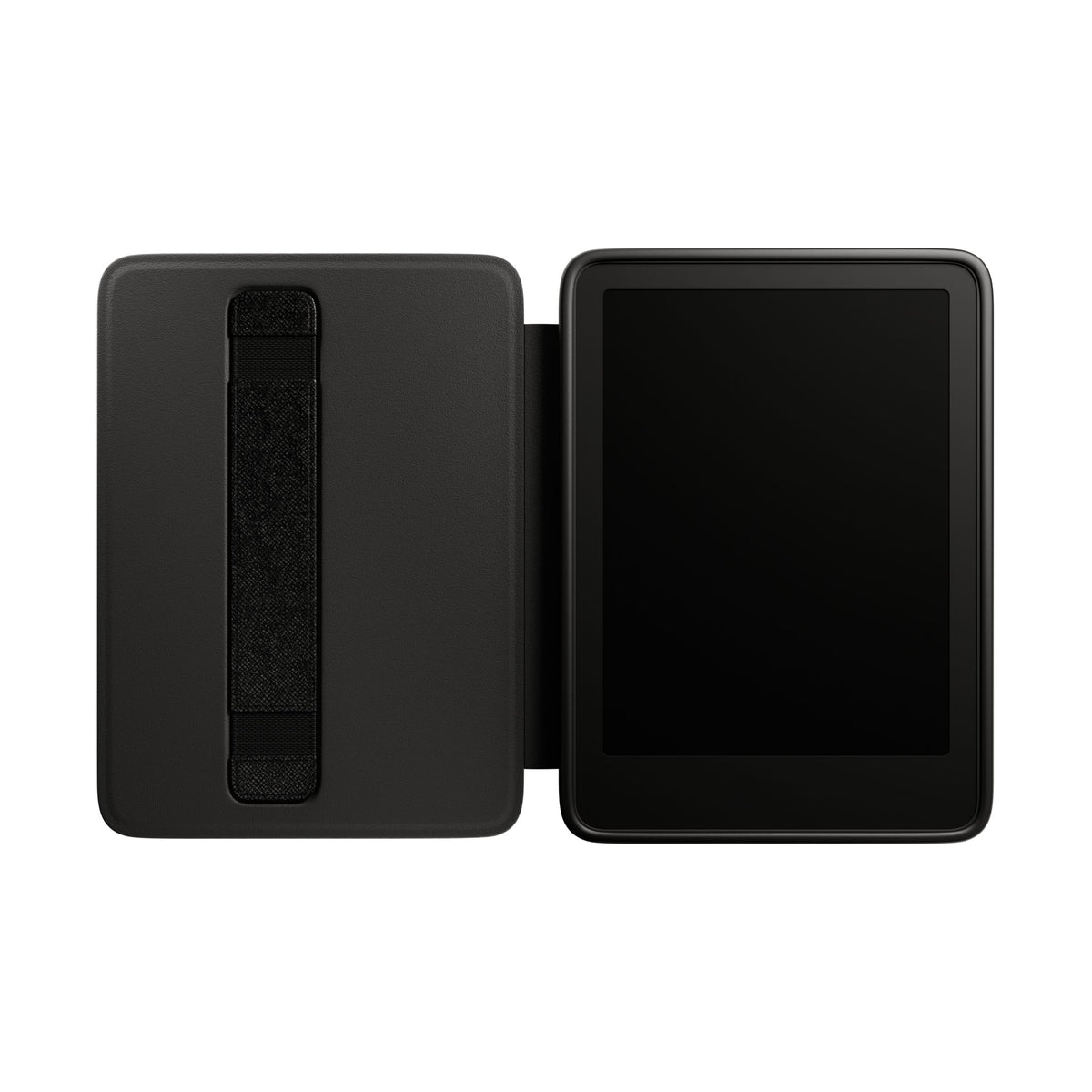 Inside of the Kindle case showing the interior hand strap and screen opening