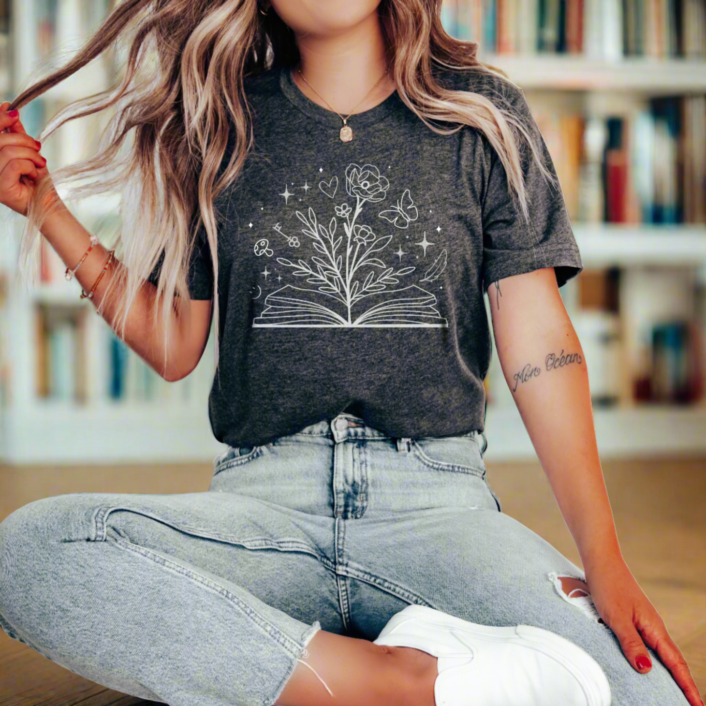 Book Lover Floral Shirt