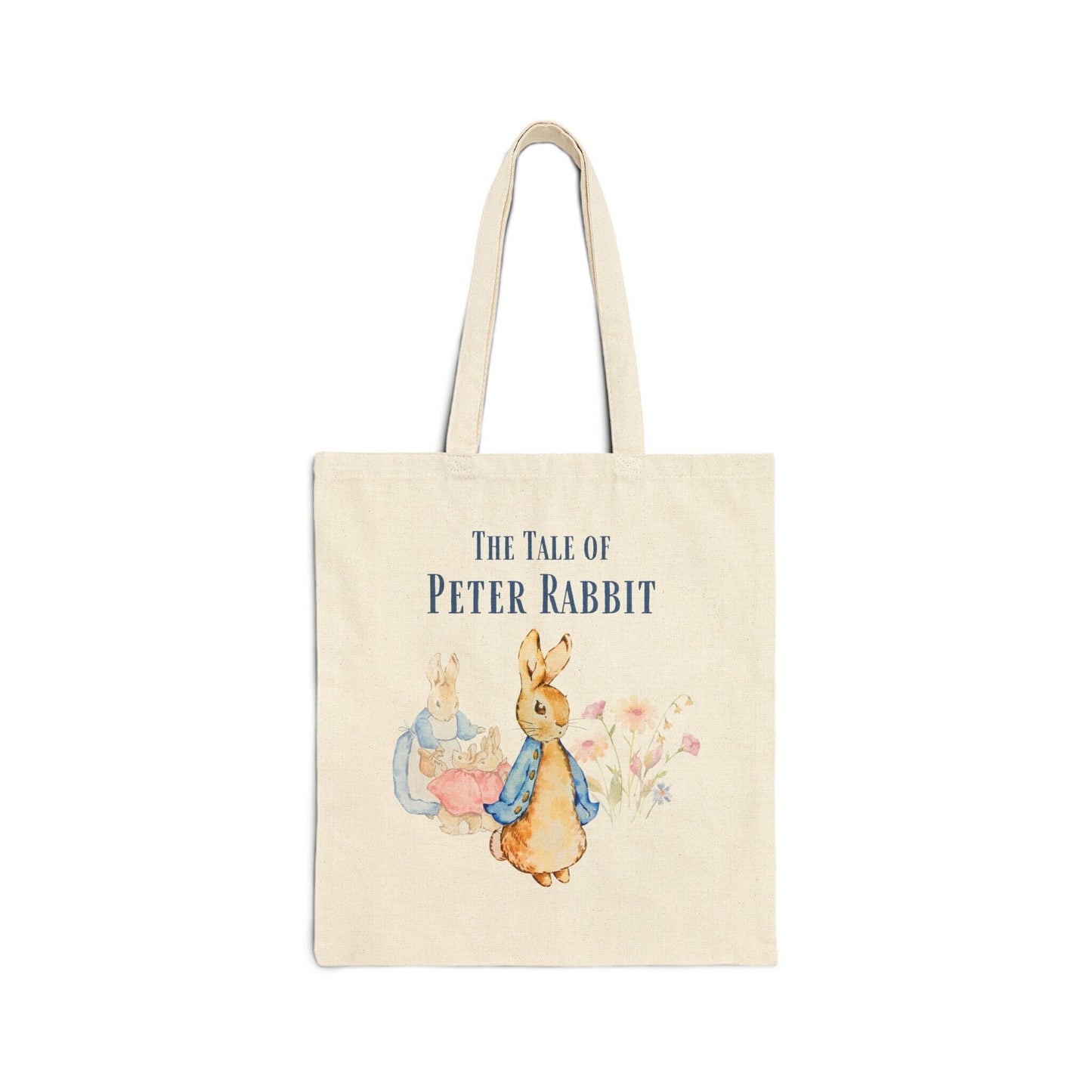 Peter Rabbit Tote Bag | Beatrix Potter Children's Book Lover Gift | Classic Literature Cotton Canvas Gift Bag for Baby Shower or Library Bag