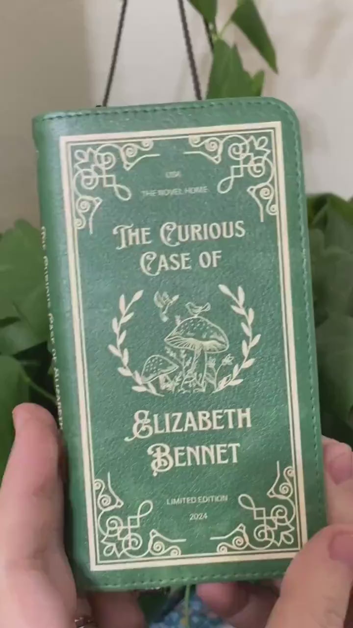 Book Phone Case | Personalized Vegan Faux Leather Wallet | Custom Literary Gift For Book Lover or Renaissance Fair | iPhone / Samsung